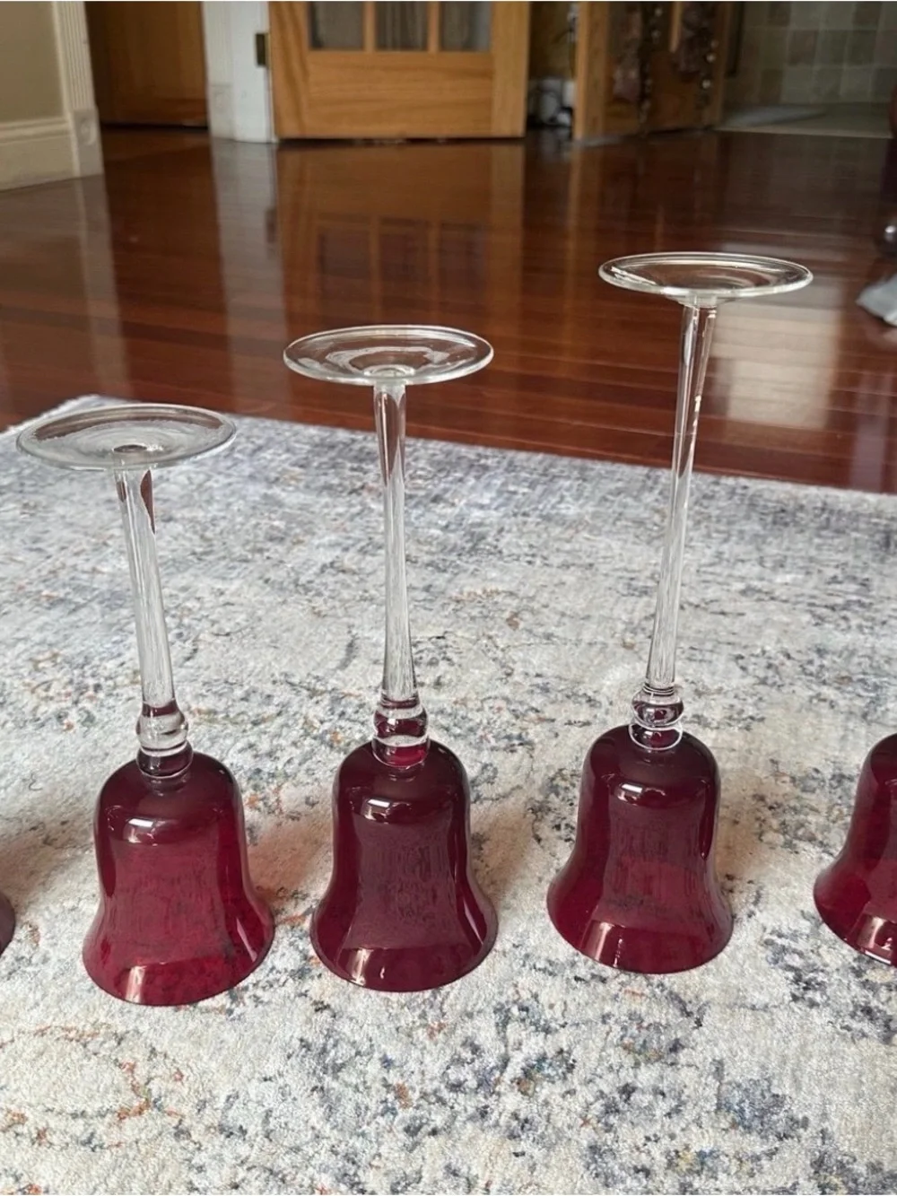 Vintage Ruby Red Glass Votive Candle Holder Set – Set of 5